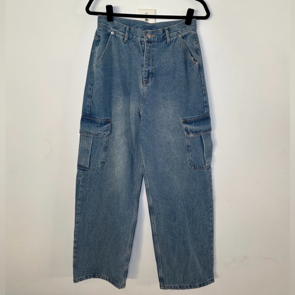 DENIM CARGO PANTS